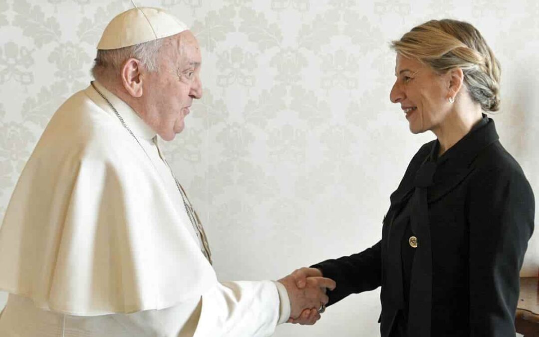 Yolanda Díaz and Pope Francis advocate for a world that prioritises climate change, decent work and peacebuilding