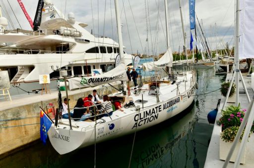 The Palma International Boat Show, scene of the first stage of the Galaxie, a 100% electric sailing school boat