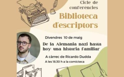 The writer Ricardo Dudda, author of “Mi padre alemán” (My German father), will take part in the lecture series of the Palma Public Library “Can Sales”.