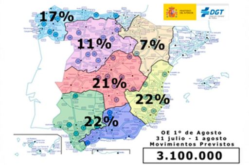 3.1 million road journeys expected on 31 July and 1 August