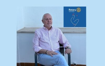 Mateu Mairata Alemany, president of Rotary Club Pollença, presents the solidarity concert on 27 July