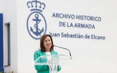 La ministra de Defensa, Margarita Robles, interviene en el acto de inauguración del Archivo Histórico de la Armada.