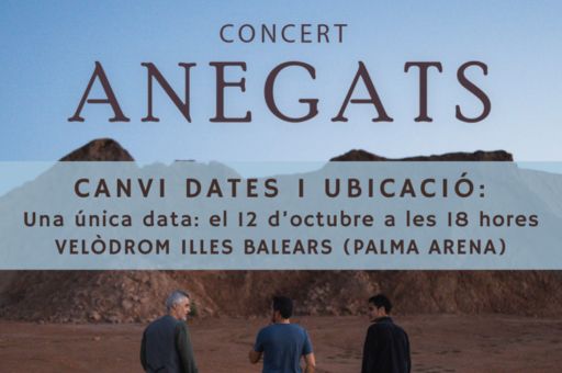 El concierto de final de gira de Anegats se traslada al Velòdrom Illes Balears y se unifica en una única fecha: el 12 de octubre