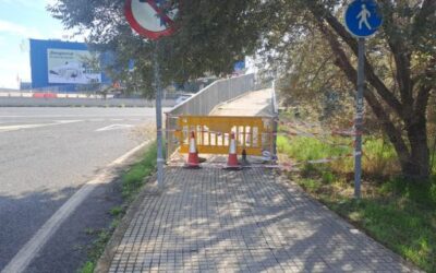 Alternative pedestrian crossings to the affected bridge on the Via de Cintura pending technical evaluations of the structure