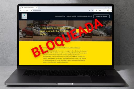 Spanish government blocks the website ayudavalencia.es due to indications of fraud