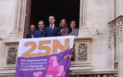 The Consell de Mallorca vindicates the fight to eliminate violence against women by hanging a banner on the occasion of the 25N