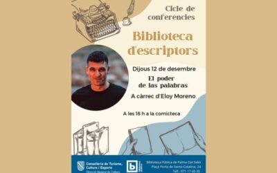 El escritor Eloy Moreno, autor de las conocidas novelas Invisible, El bolígrafo de hielo verde, El regalo o Redes, participará en el ciclo de conferencias Biblioteca de Escritores de la Biblioteca Pública de Palma «Can Sales»